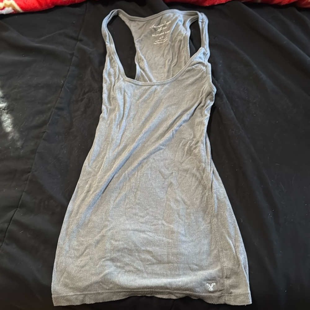 American Eagle gray sparkle boyfriend tank top size medium